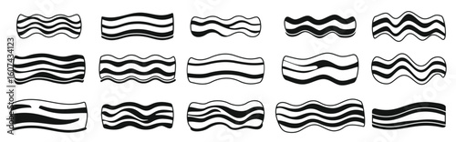 bacon icons set simple vector meet food