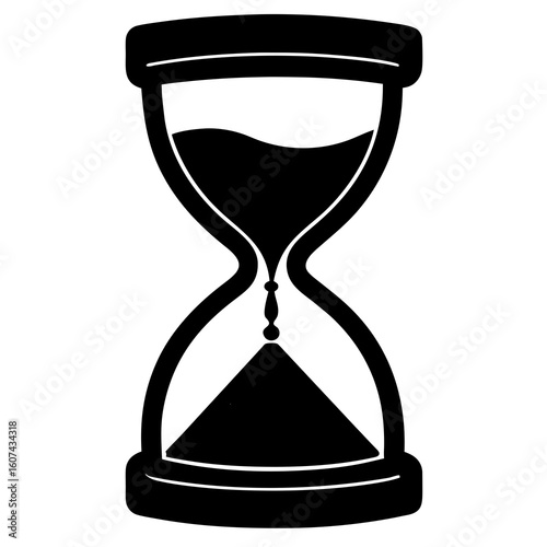 An hourglass with flowing sand, symbolizing the passage of time