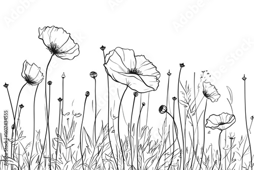 Flower tattoo line art design element vector and illustration