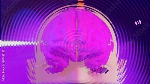 Brain-waves ripples - abstract animation 