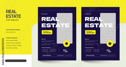 Clean, Modern and Professional Real Estate Flyer Design Template