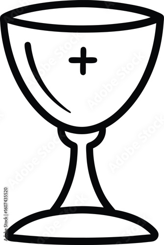 Simple Depiction of the Holy Grail Mythical Doodle Vector