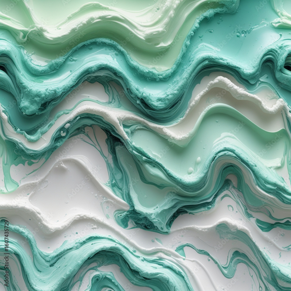 Obraz premium Ice Mint Fluid Marble Texture