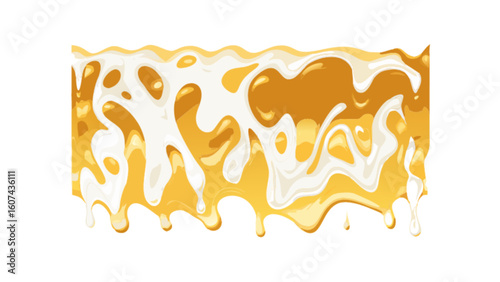 Honey and cream dripping vector illustration for food design and sweet products background graphic element