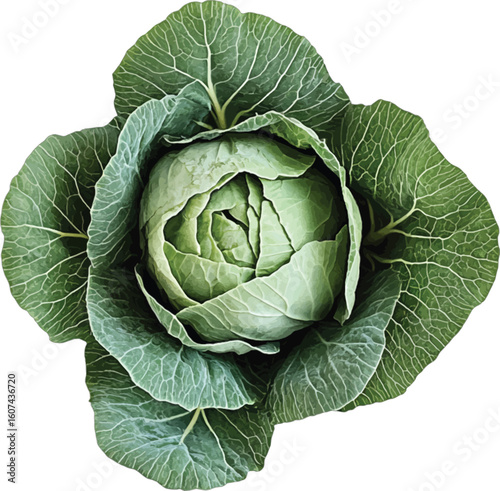 Fresh Vibrant Green Cabbage vegetable healthy