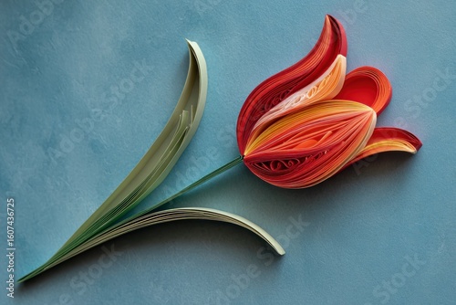 Paper tulip, vibrant colors, intricate design