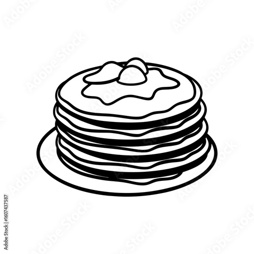 russian pancakes vector line art silhouette