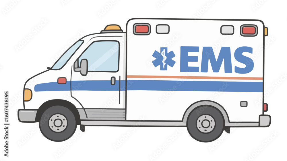 Fototapeta premium Ambulance EMS Medic Emergency Cartoon Toy No Background Vector