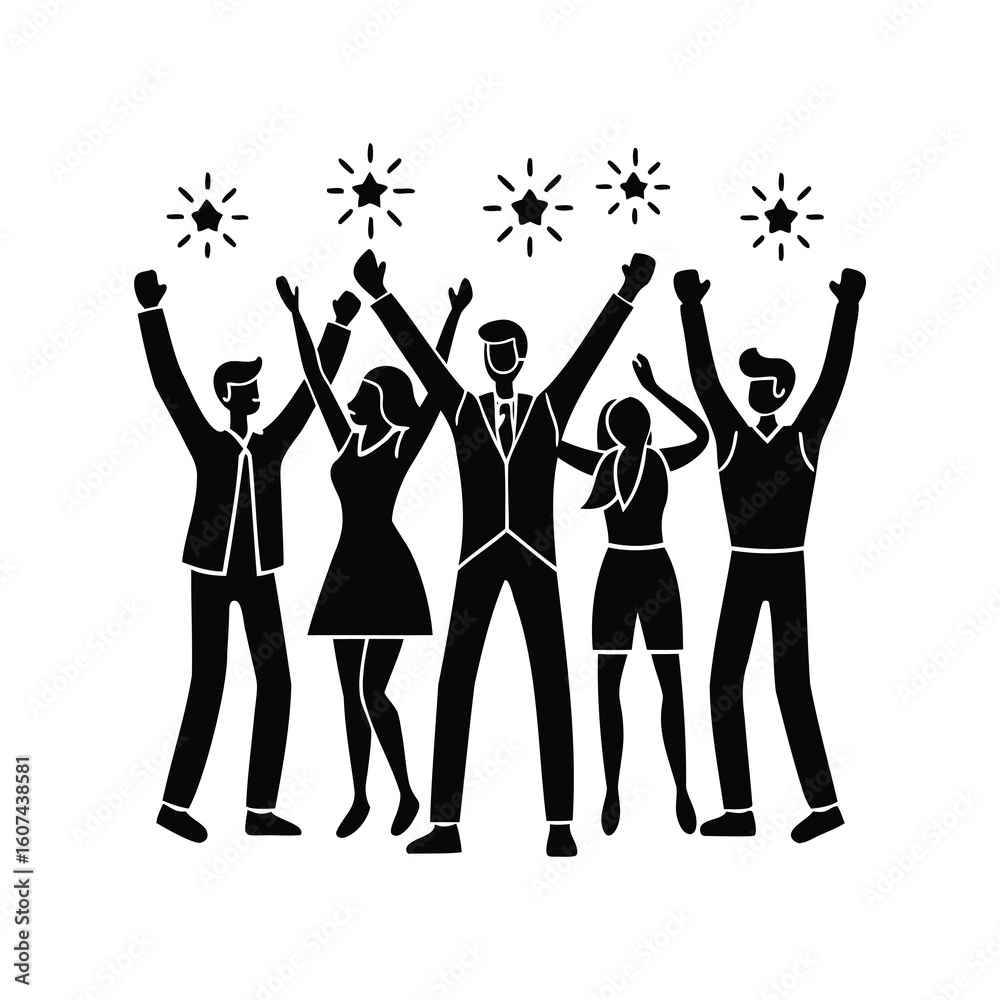 Fototapeta premium silhouettes of people dancing