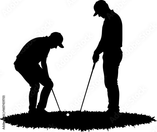 player, golf club, golf  ball, action, outdoor vector