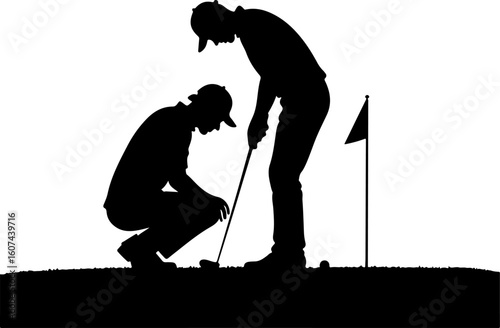 player, golf club, golf  ball, action, outdoor vector