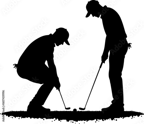 player, golf club, golf  ball, action, outdoor vector