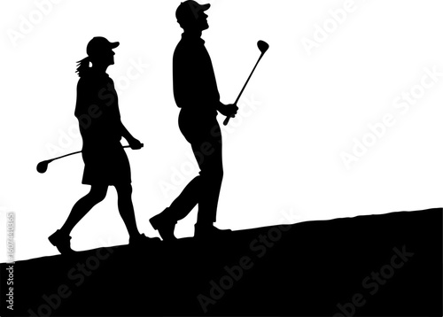 player, golf club, golf  ball, action, outdoor vector