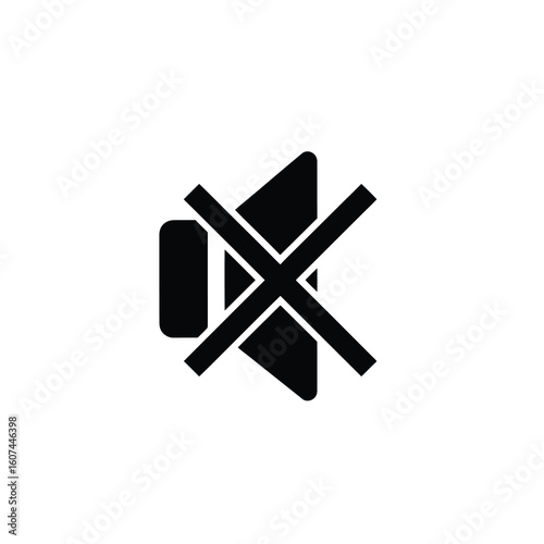 Mute Icon Symbolizing Silence and No Sound.