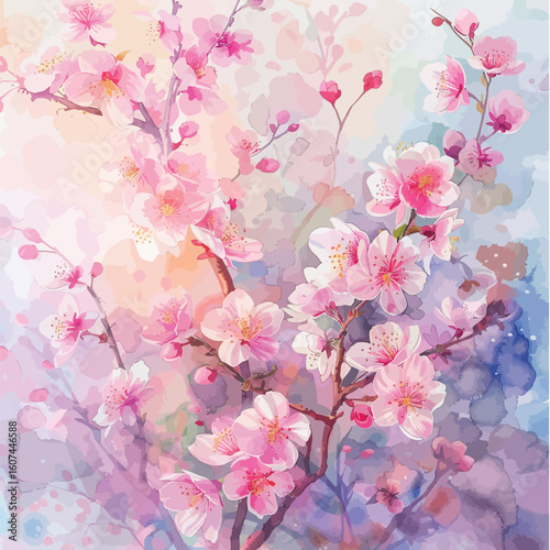 Beautiful Water Color Flowers Artistic Floral Abstruct Background Vector Design