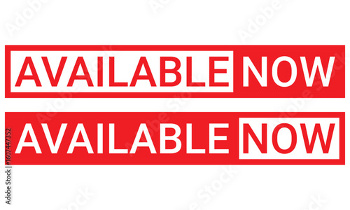 Available now stamp. Available now icon. Squares vector red grunge rubber stamp sign Vector Template Illustration