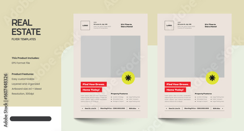 Clean, Modern and Professional Real Estate Flyer Design Template