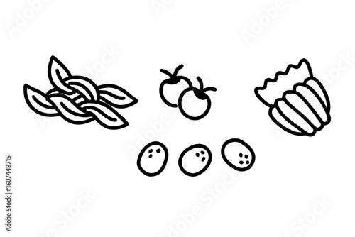 A vibrant vector illustration featuring abstract nature elements like leaves, hand-drawn flowers, and eco-friendly symbols, ideal for organic and environmental designs