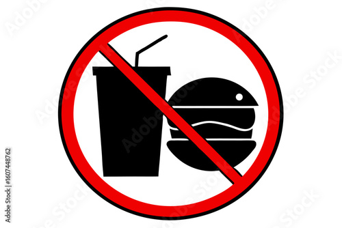 A clear warning symbol prohibiting smoking and alcohol consumption, indicating a health and safety ban against tobacco and drinks