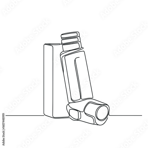 Inhaler illustration in sketch style with black lines