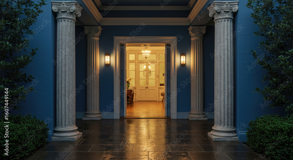 Obraz premium Elegant Entrance with Classic Columns 1.