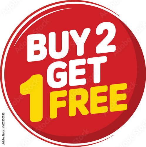 Buy two get one free sale promotion sticker
