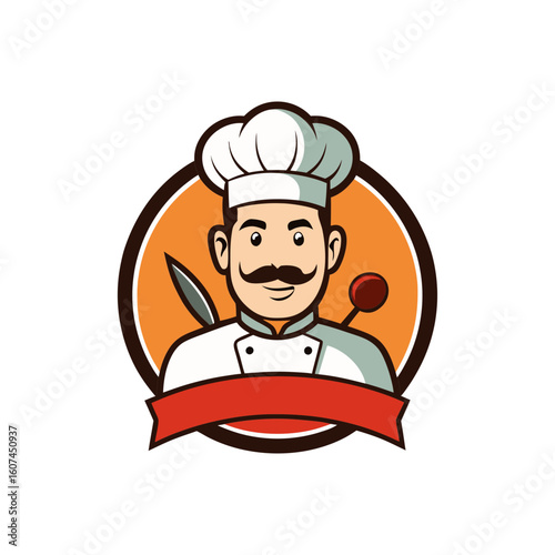 sample chef restaurant logo vector silhouette