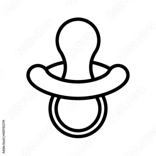 Baby Pacifier Line Drawing Icon Vector Illustration