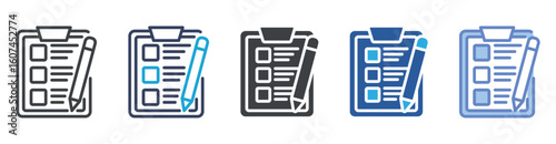 Task icon set multiple style collection