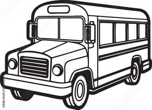 A clean and simple vector icon of a classic yellow school bus presented as a distinctive black silhouette for easy integration into various designs