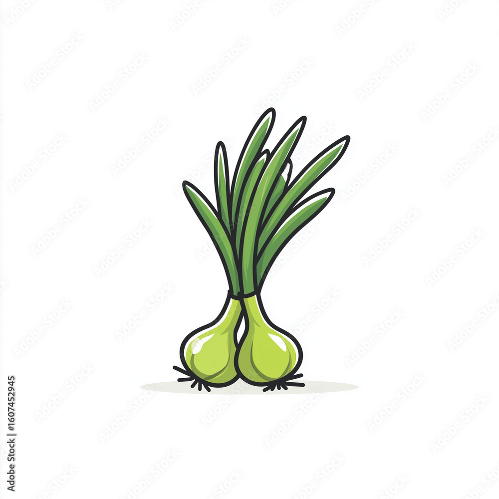 Obraz premium Flat Vector Bunch of Onions
