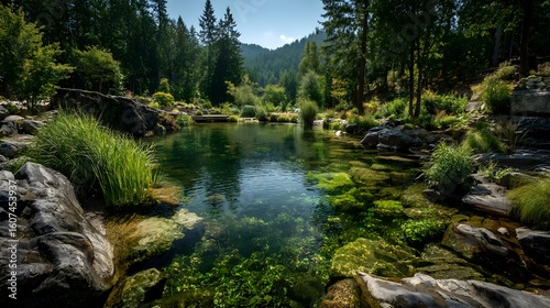 Serene Forest Pond Composition with Luminous Reflections – Immersive Nature Visual for Eco-Tourism and Digital Wellness Branding