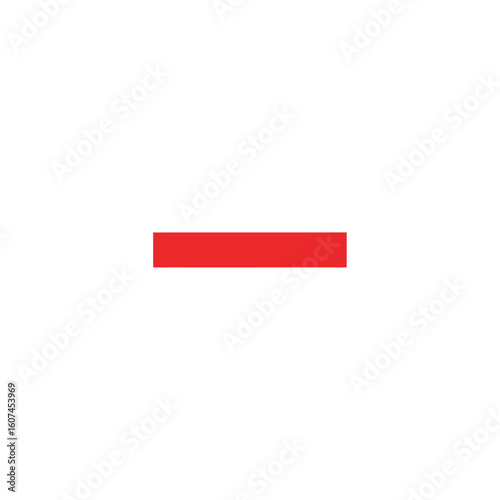 Solid Red Horizontal Bar Centered on White Background Simple Design.