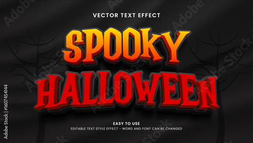 spooky halloween editable text effect 3d