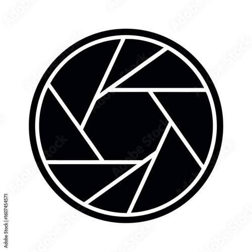 Camera Lens Shutter Icon Vector Illustration