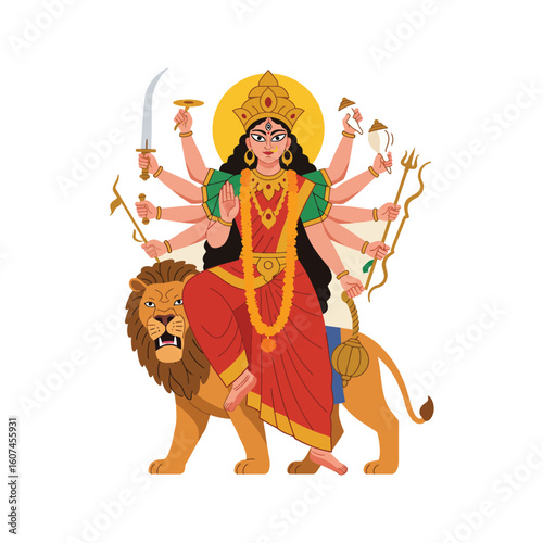 A fun cartoon illustration of a stylish woman with flowing hair holding both a sword and an umbrella, showcasing her beautiful character design and art style