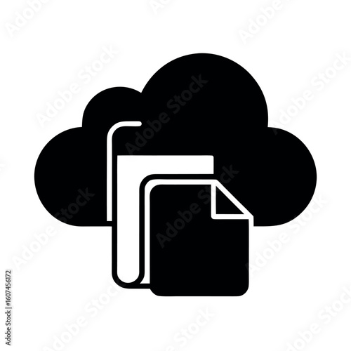 Cloud Syncing Files Icon Vector Illustration