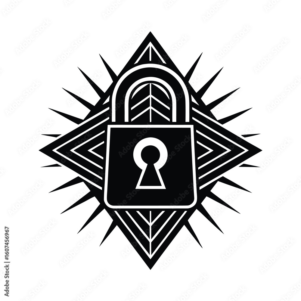 Fototapeta premium Visual Tattoo Design of a Frequency Lock