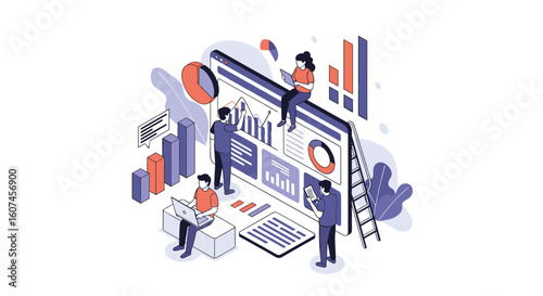 Visualizing financial data and analyzing market trends with diverse teams collaborating effectively