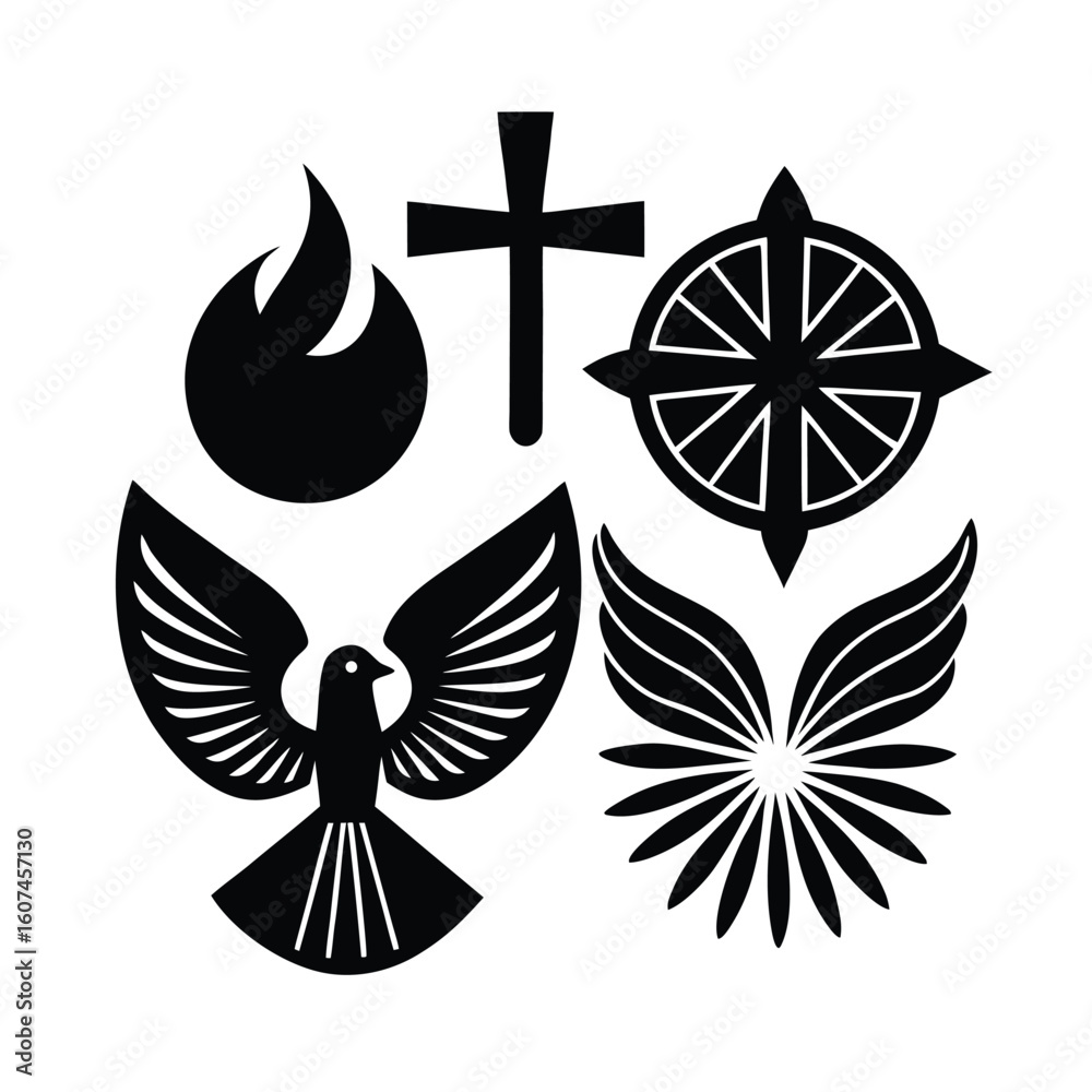 Fototapeta premium Symbols Representing the Holy Spirit for Inspiration