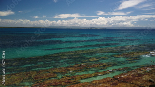 DRONE SHOT OVER THE CURRARONG ROCK POOLS IN AUSTRALIA