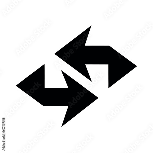 Data Syncing Double Arrow Icon Vector Illustration
