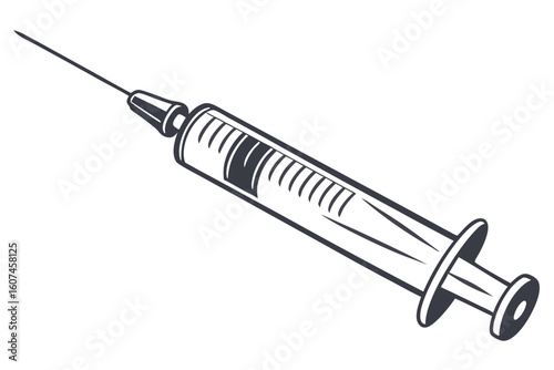 syringe isolated on black