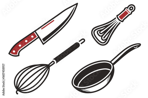 set of kitchen utensils