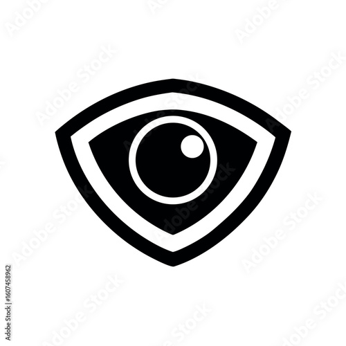 Eye with Shield Symbol Icon Vector Illustration