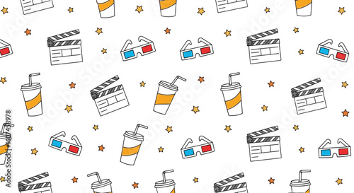 Enjoying a cinematic experience with popcorn and 3d glasses for movie enthusiasts