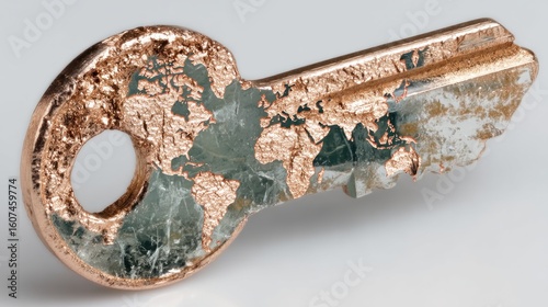 World Key: A Rose Gold Key to Global Exploration
