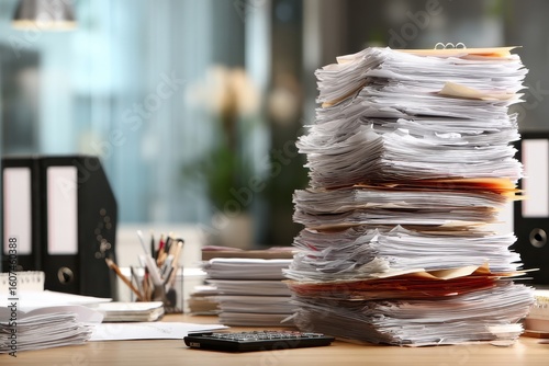 Overwhelmed by Paperwork in the Office.