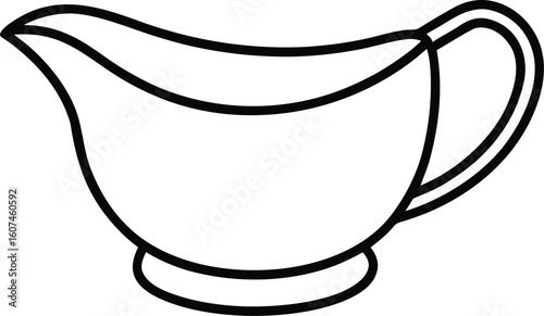 gravy boat icon line art vector illustration on transparent background
