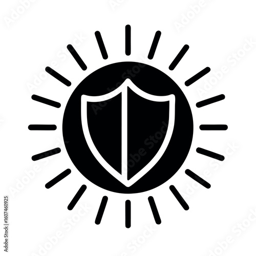 High UV Sun Protection Icon Vector Illustration